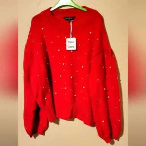 Pull Over Sweater with Pearl Detail