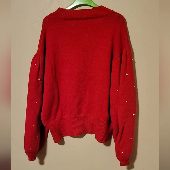Pull Over Sweater with Pearl Detail