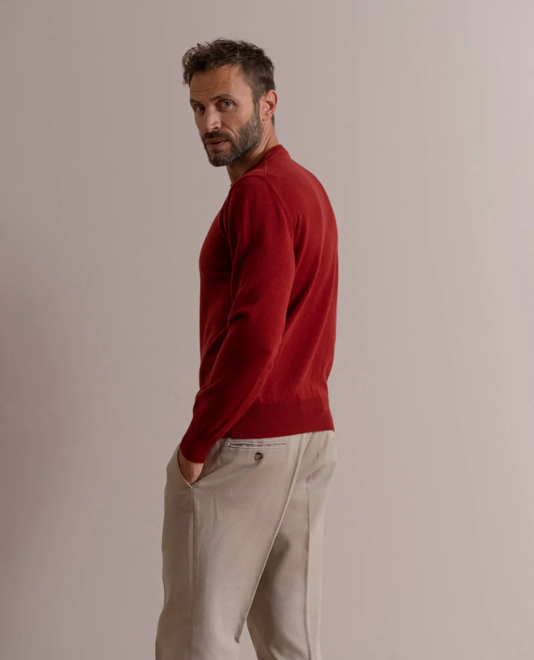 Pure Cashmere Sweater - Brick Red