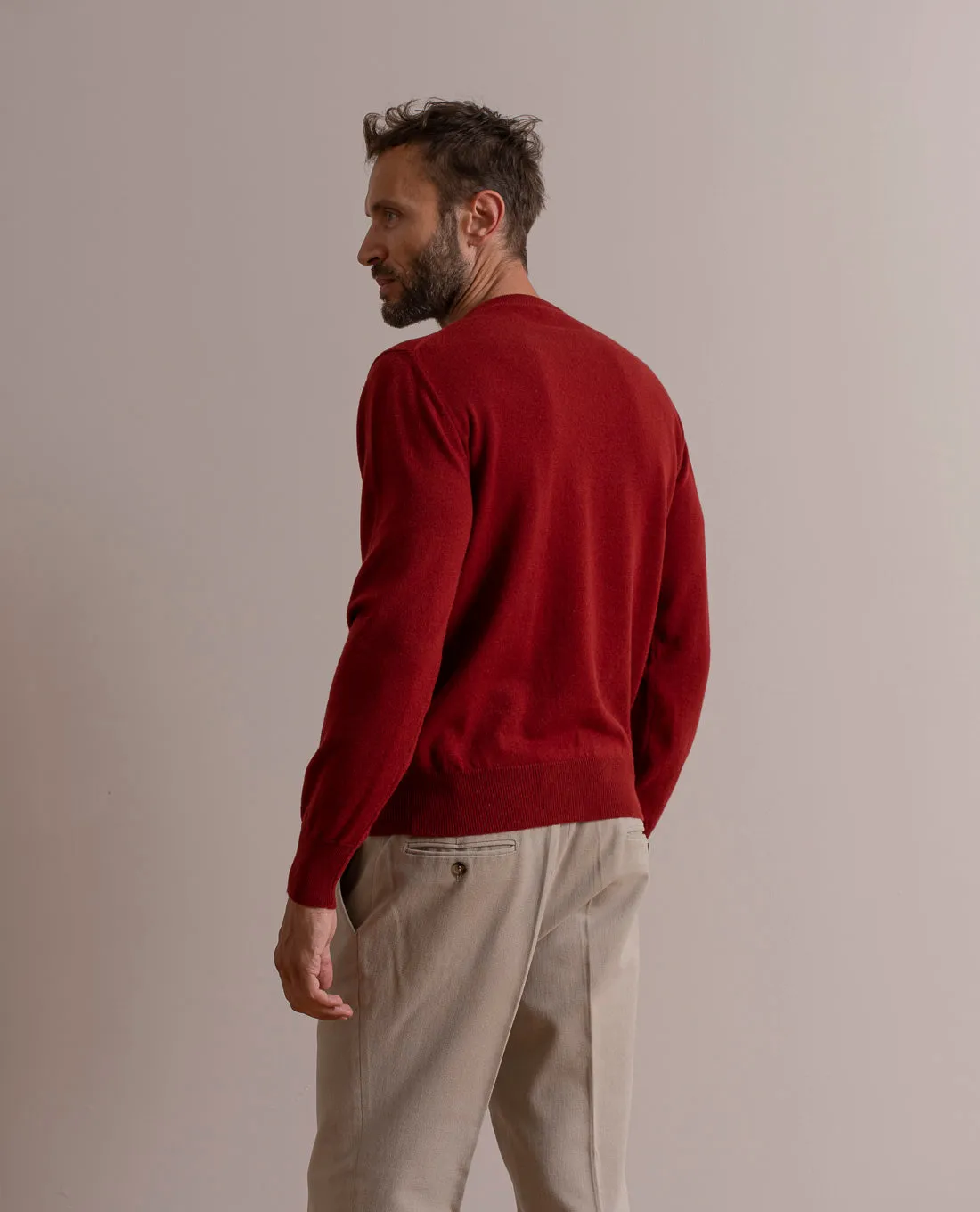 Pure Cashmere Sweater - Brick Red