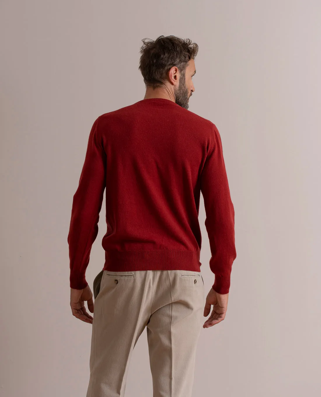 Pure Cashmere Sweater - Brick Red