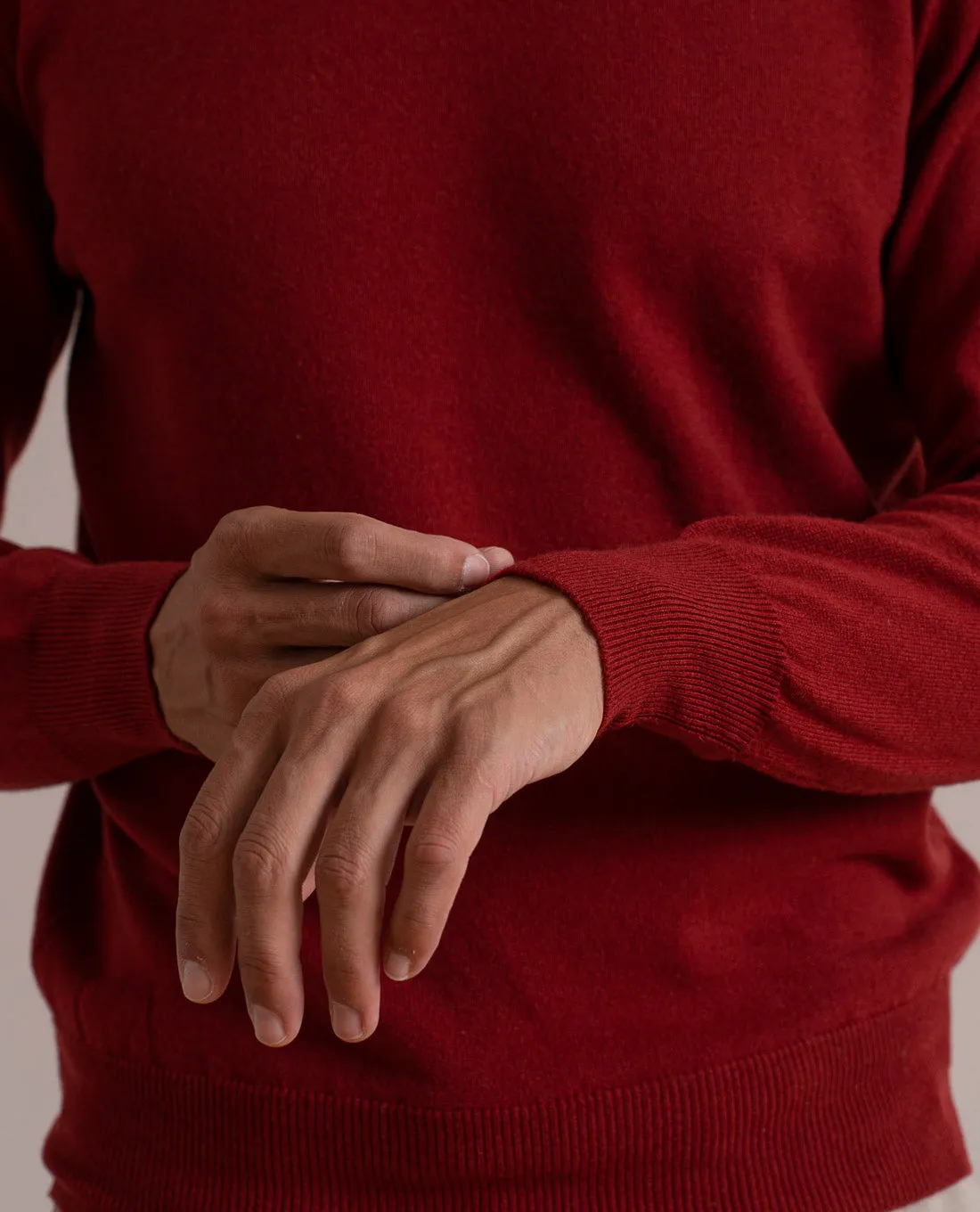 Pure Cashmere Sweater - Brick Red