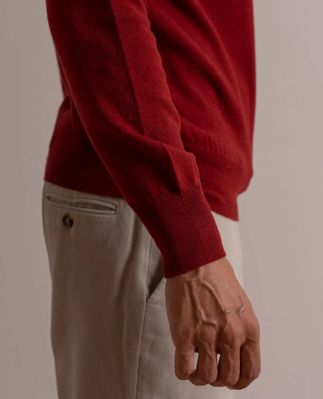 Pure Cashmere Sweater - Brick Red