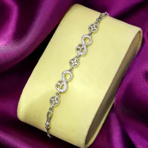 Pure Silver Bracelet - Infinity Bracelet with Diamond Sparkle