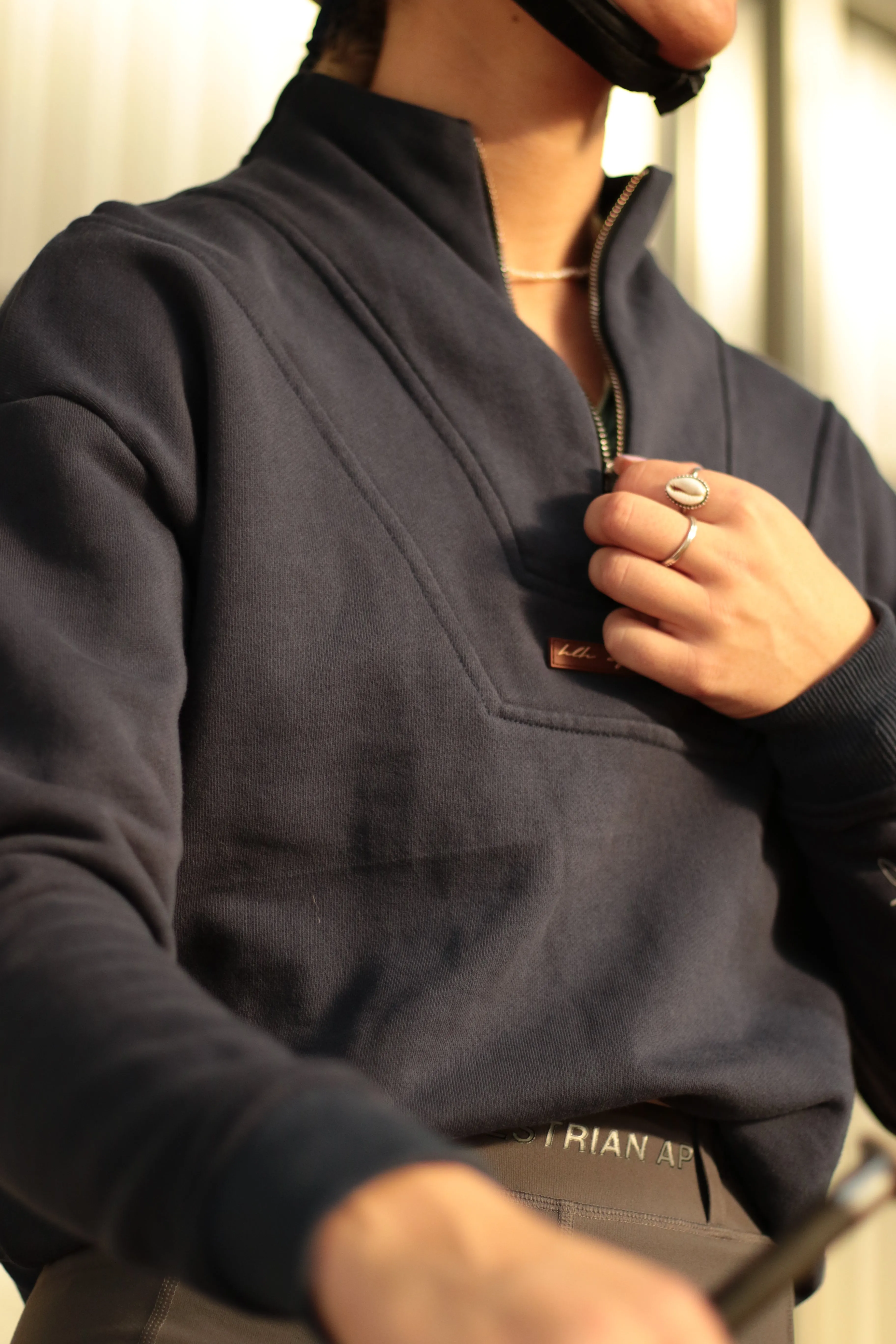 Quarter Zip Sweater in Navy