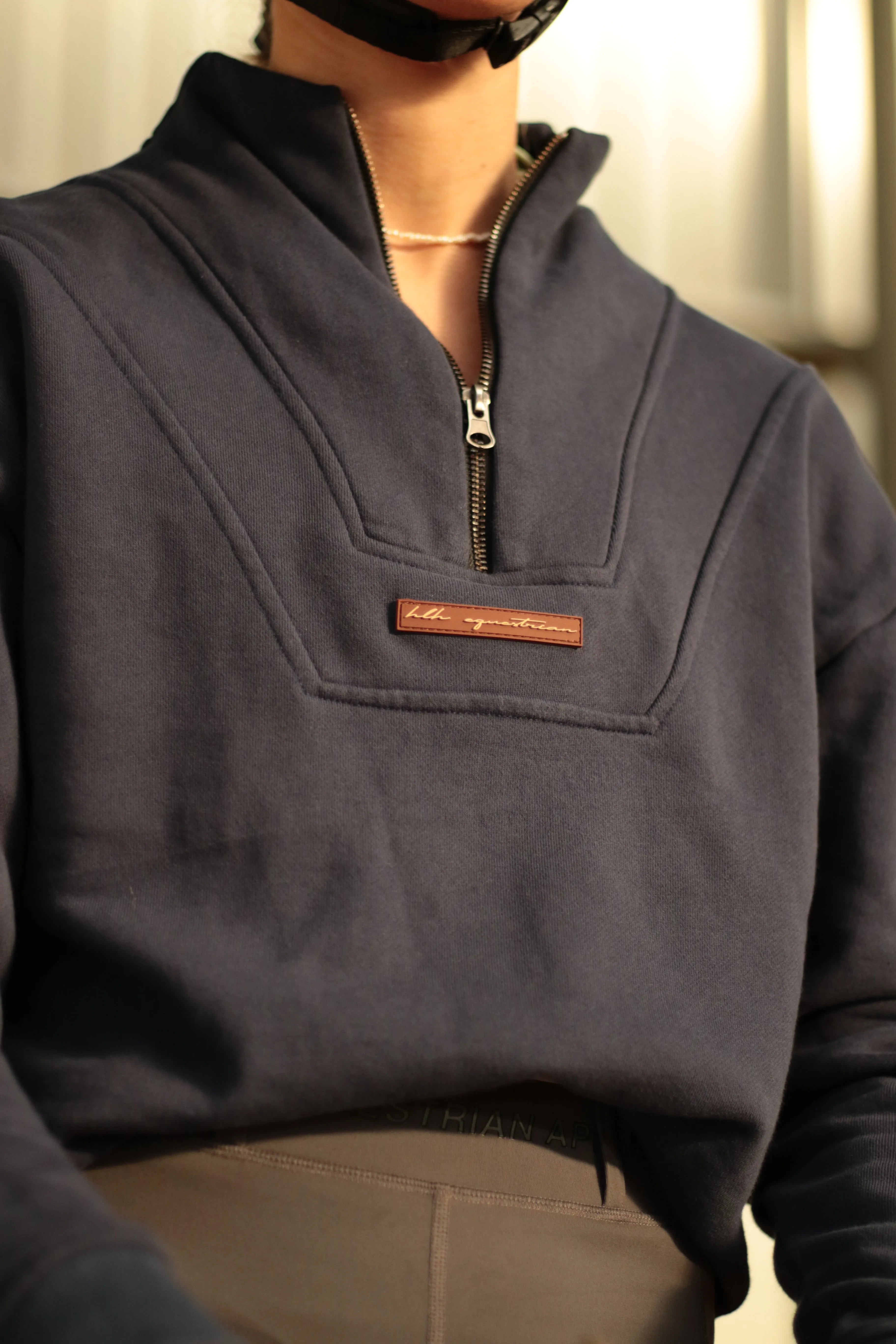 Quarter Zip Sweater in Navy