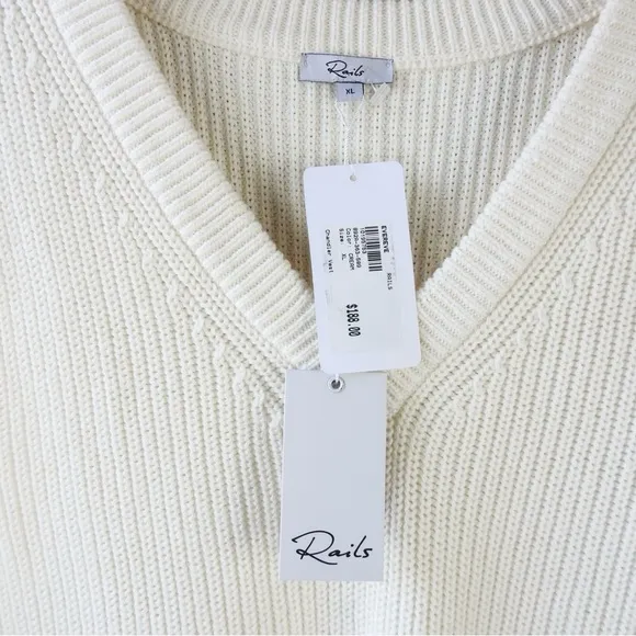 Rails ‘Chandler’ V-Neck Sweater Vest in Cream
