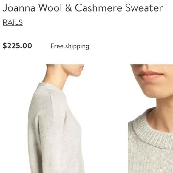 RAILS Joanna Wool &amp; Cashmere Sweater Medium Cream Crew Neck Minimalist