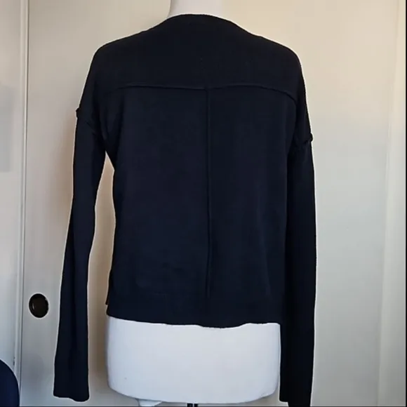 Rails Stafford Navy Patch Cashmere Blend Army Jumper S