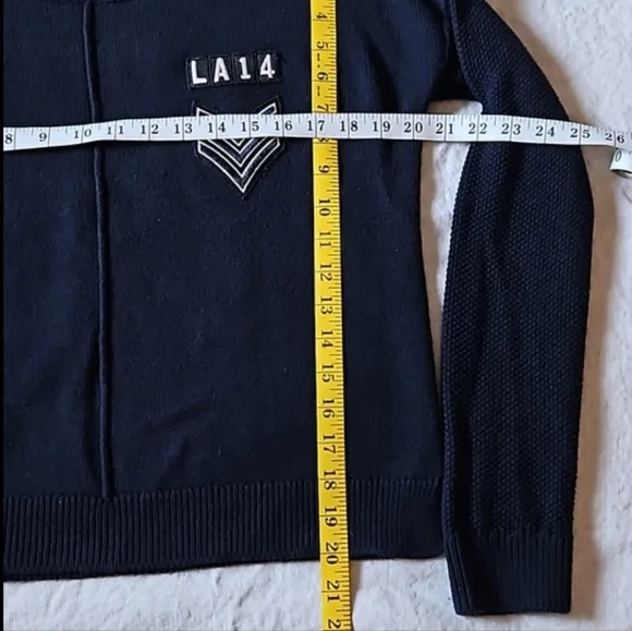 Rails Stafford Navy Patch Cashmere Blend Army Jumper S