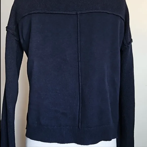Rails Stafford Navy Patch Cashmere Blend Army Jumper S