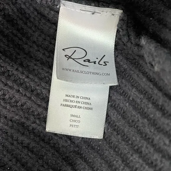 Rails Venus Tie Dye Iron Black Crew Neck Cotton Cashmere blend Sweater size S