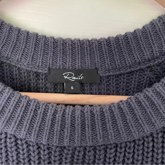 Rails Venus Tie Dye Iron Black Crew Neck Cotton Cashmere blend Sweater size S
