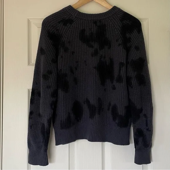 Rails Venus Tie Dye Iron Black Crew Neck Cotton Cashmere blend Sweater size S