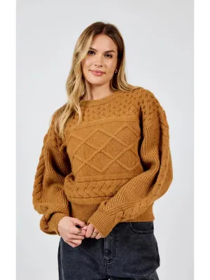 Raised Knit Sweater {Brown}