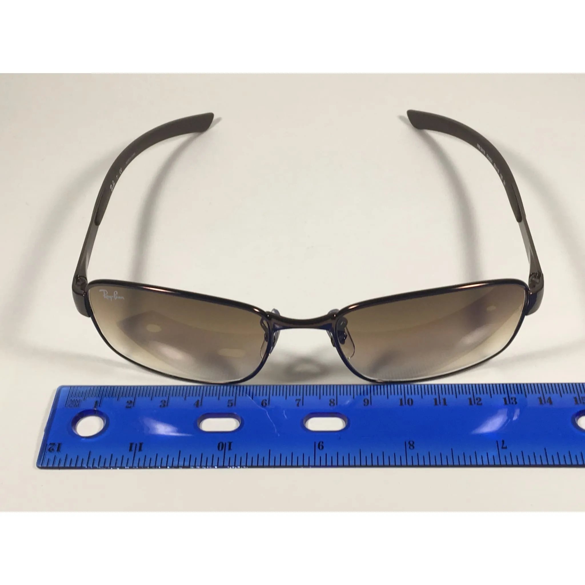 Ray-Ban Active Rectangle Sunglasses Brown Metal Frame Gradient RB3413 014/51