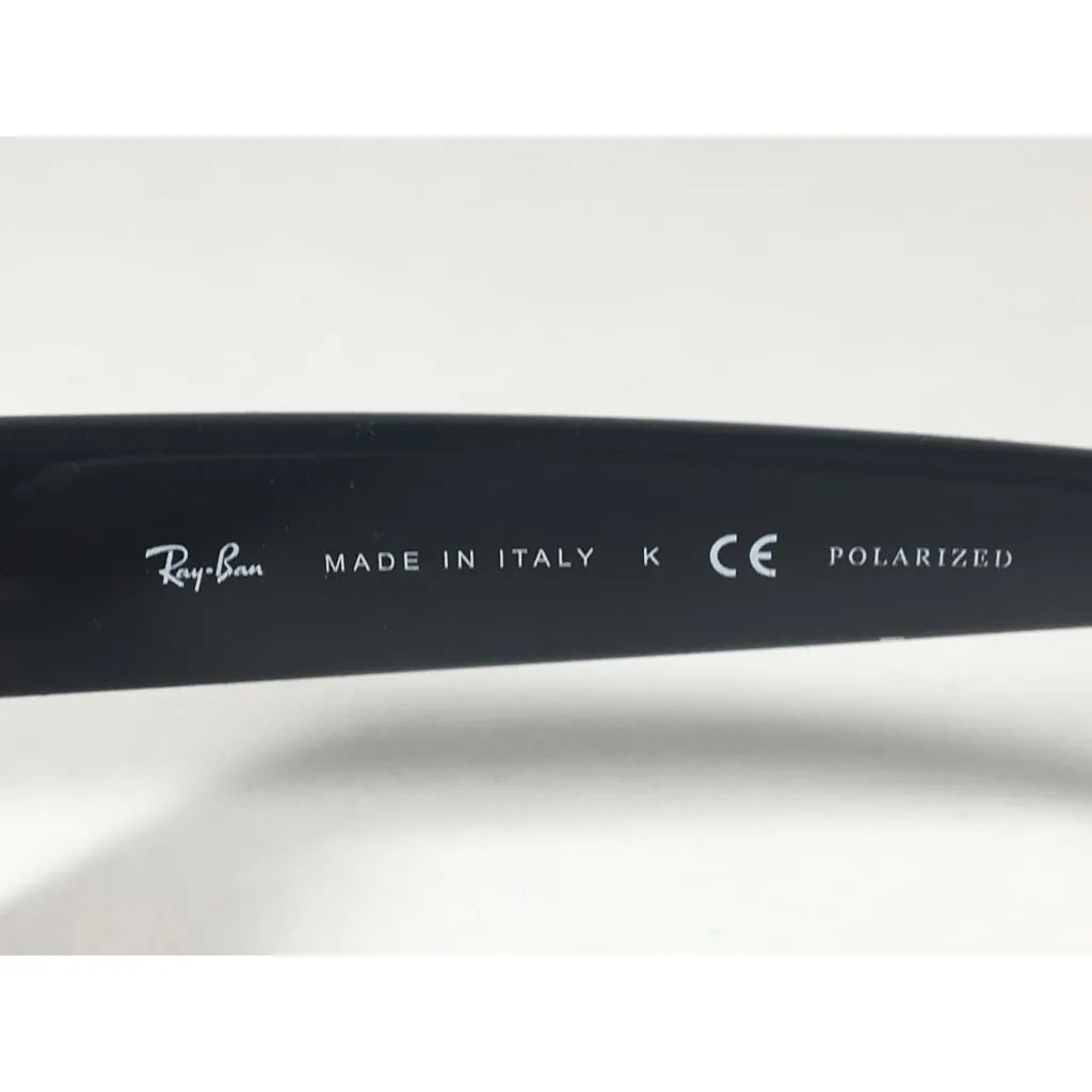 Ray-Ban Highstreet Polarized Sunglasses Flat Oval Black Gloss Brown Lens RB4122 601/T5