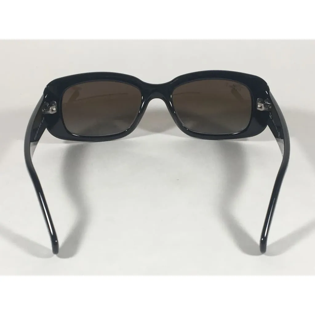 Ray-Ban Highstreet Polarized Sunglasses Flat Oval Black Gloss Brown Lens RB4122 601/T5