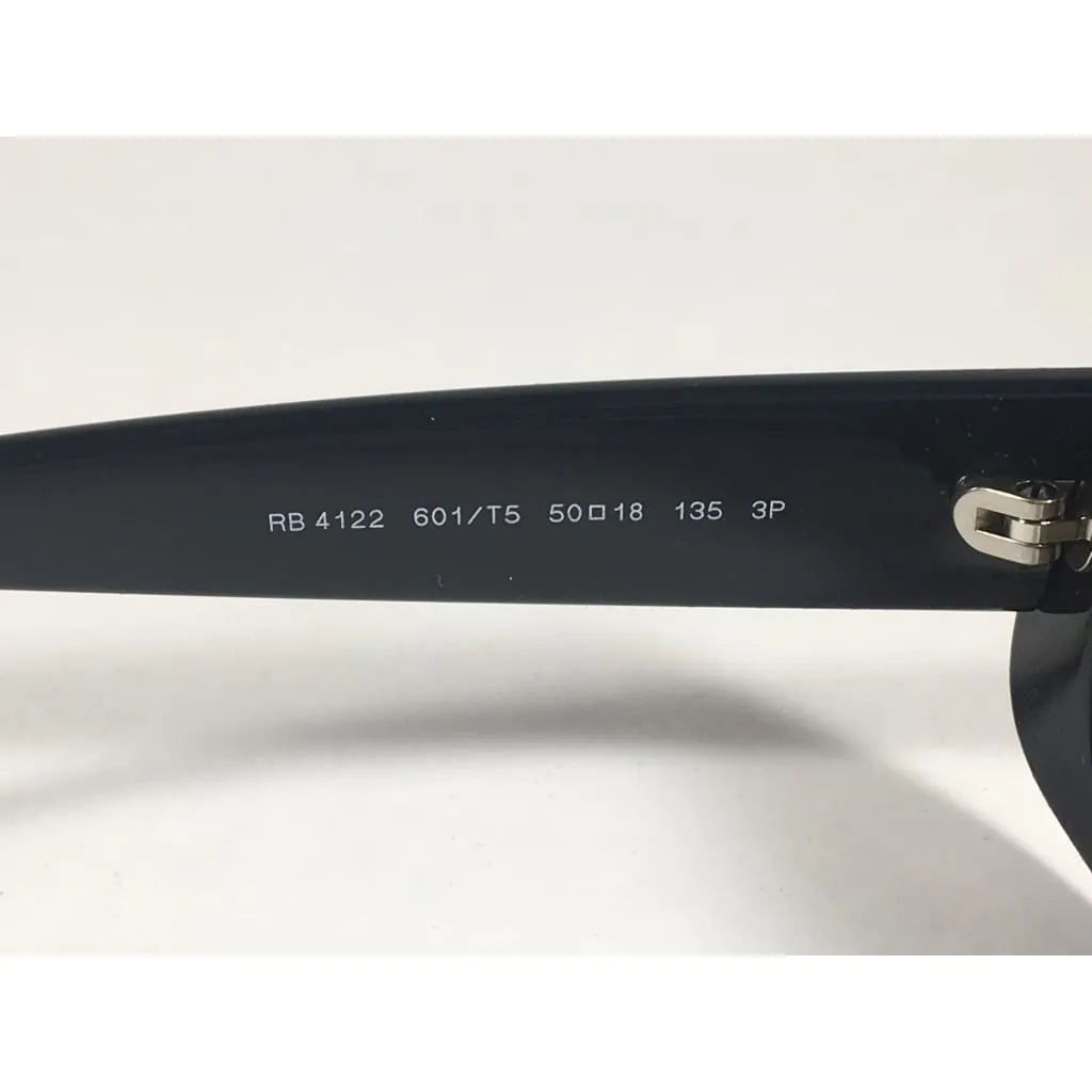 Ray-Ban Highstreet Polarized Sunglasses Flat Oval Black Gloss Brown Lens RB4122 601/T5