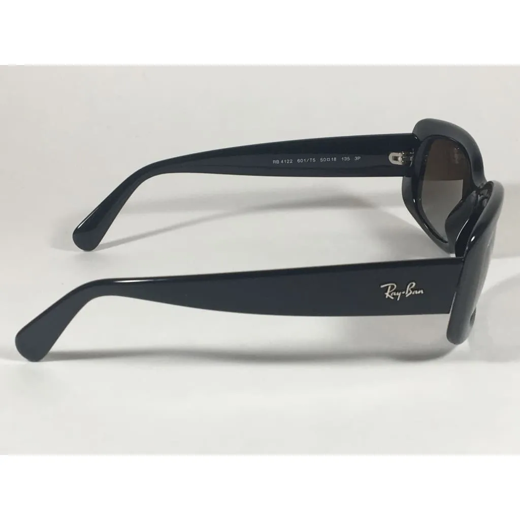Ray-Ban Highstreet Polarized Sunglasses Flat Oval Black Gloss Brown Lens RB4122 601/T5