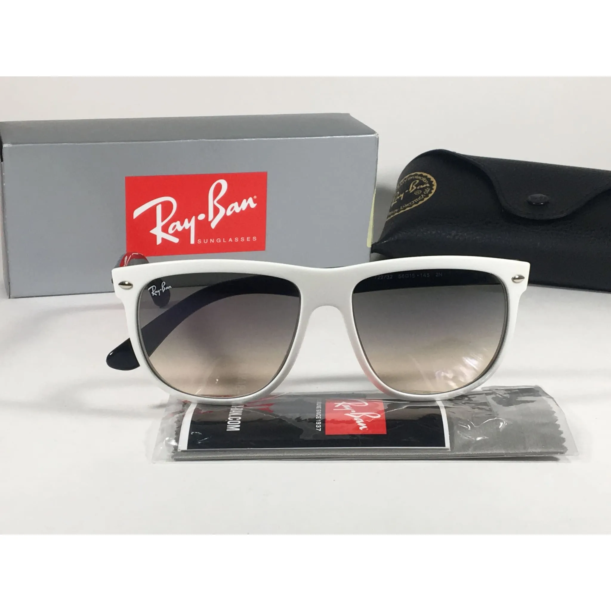 Ray-Ban Highstreet Sunglasses Two Tone Black White Gray Gradient Lens RB4147 722/32 56mm