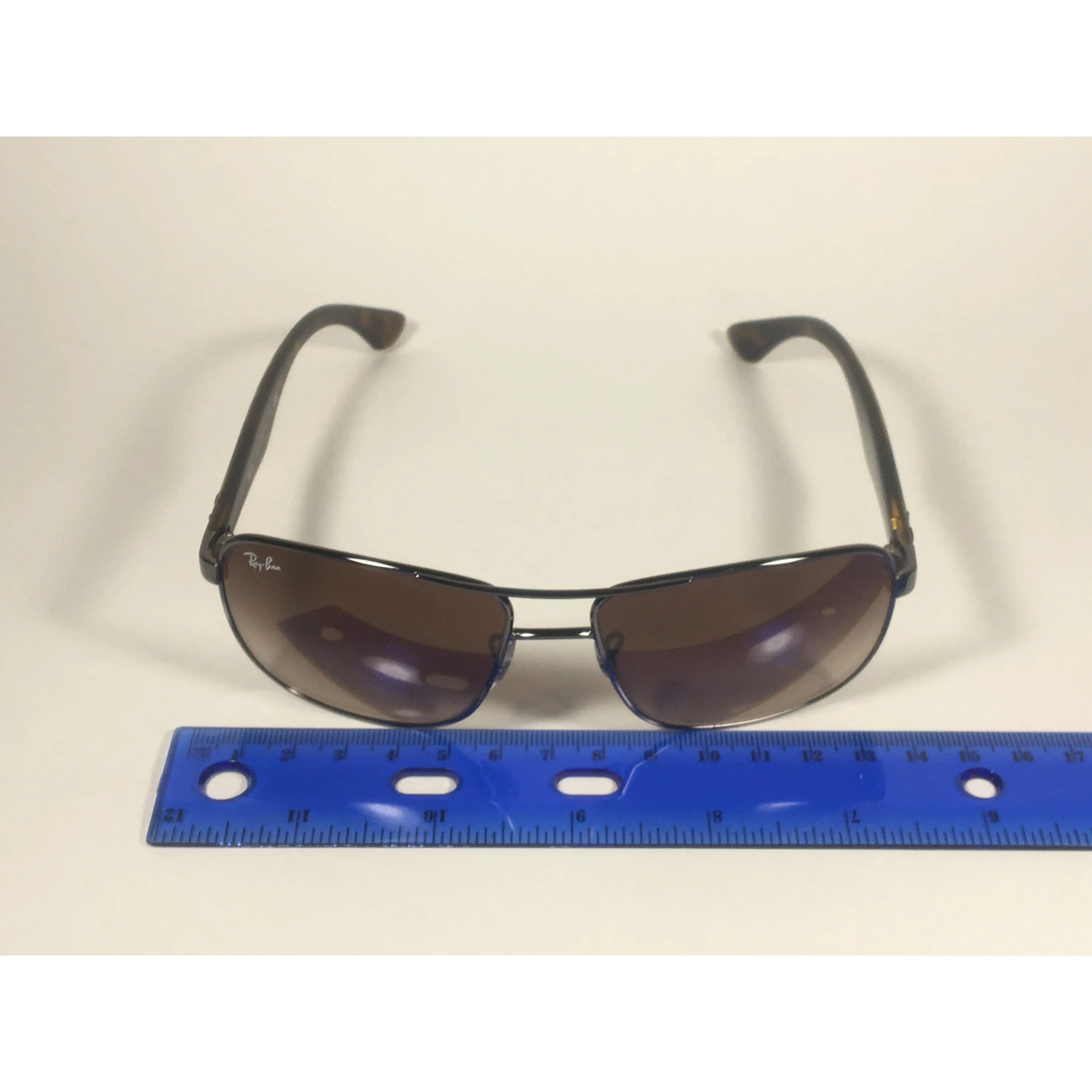 Ray-Ban Navigator Sunglasses Gunmetal Brown Gradient Rectangle Lens RB3516 004/13