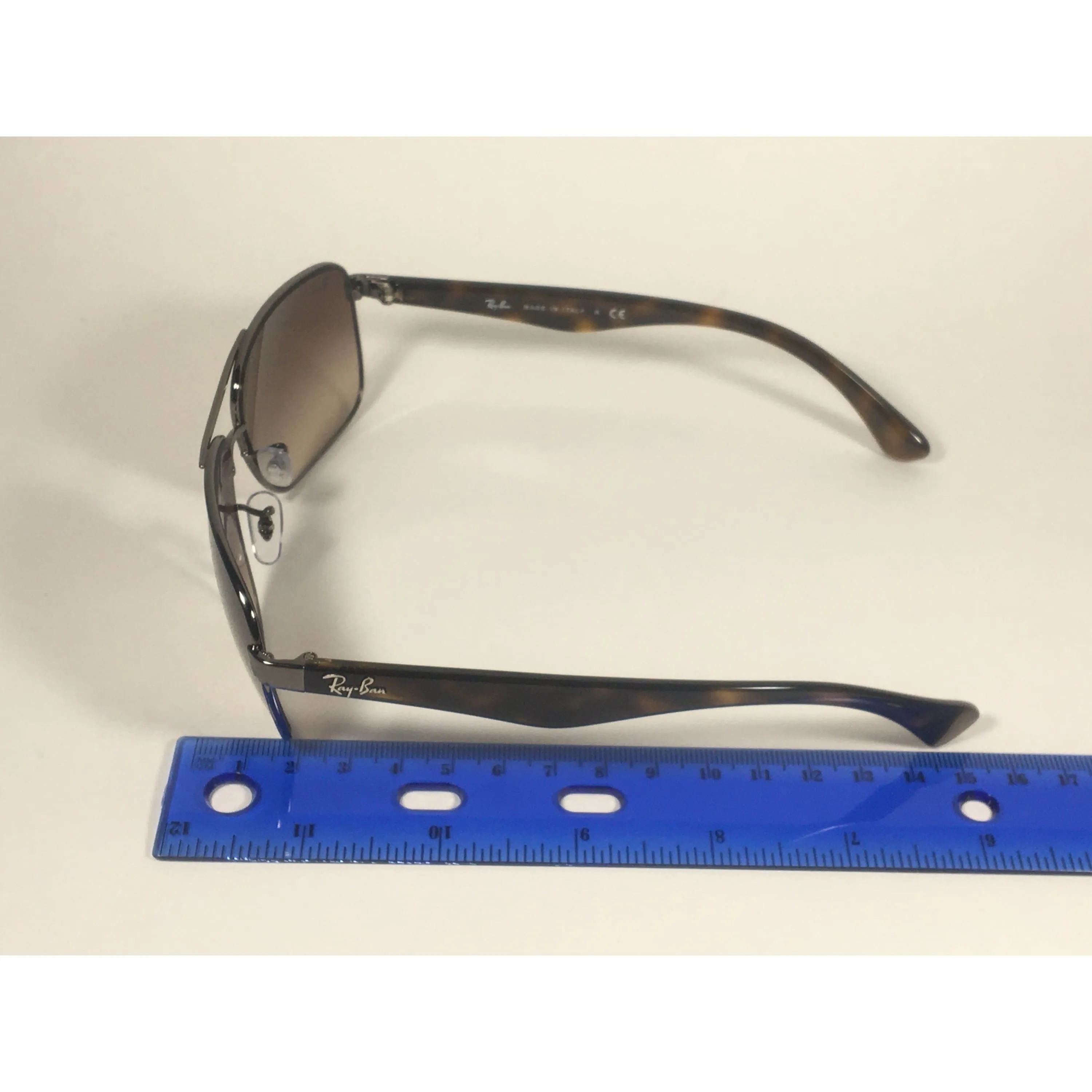 Ray-Ban Navigator Sunglasses Gunmetal Brown Gradient Rectangle Lens RB3516 004/13