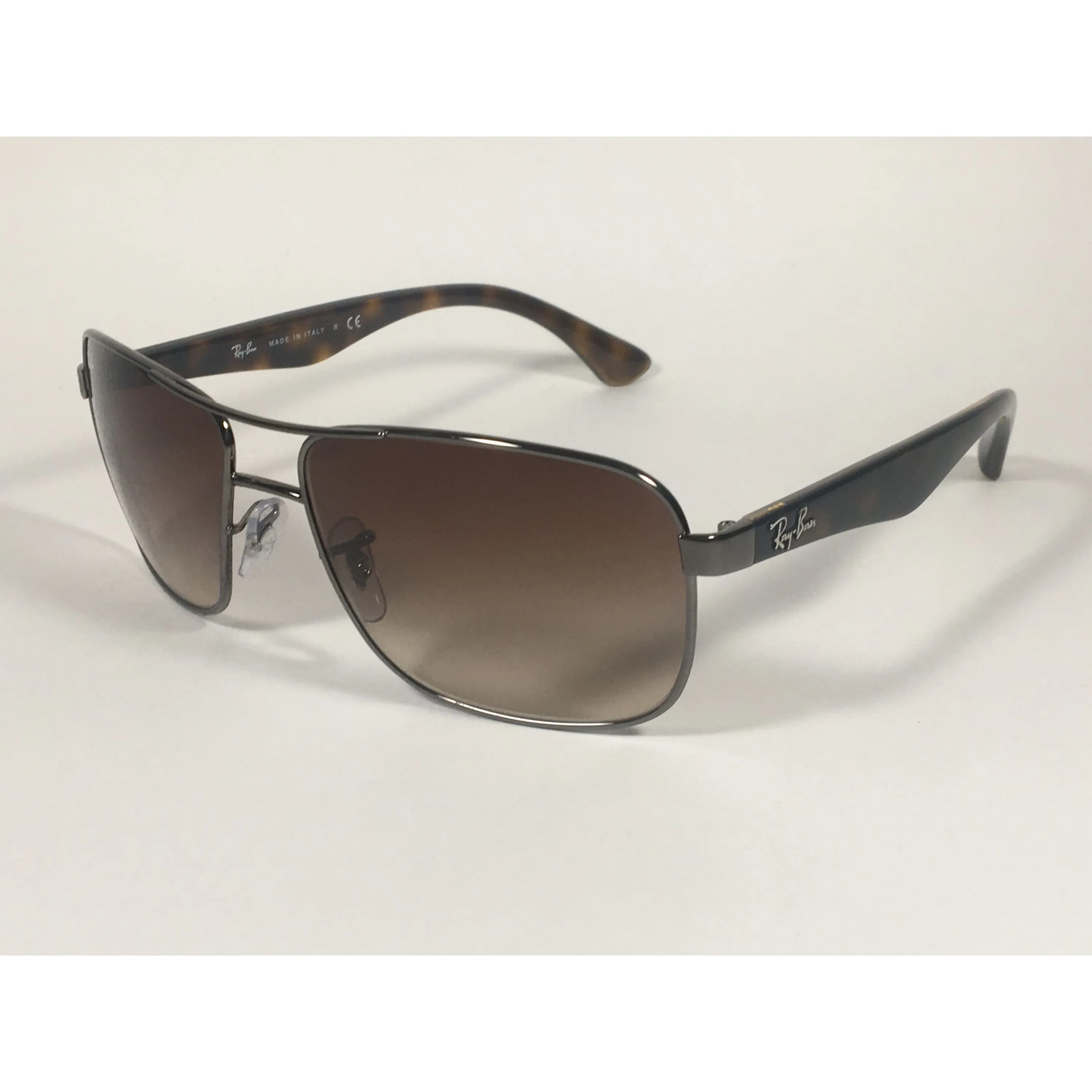 Ray-Ban Navigator Sunglasses Gunmetal Brown Gradient Rectangle Lens RB3516 004/13