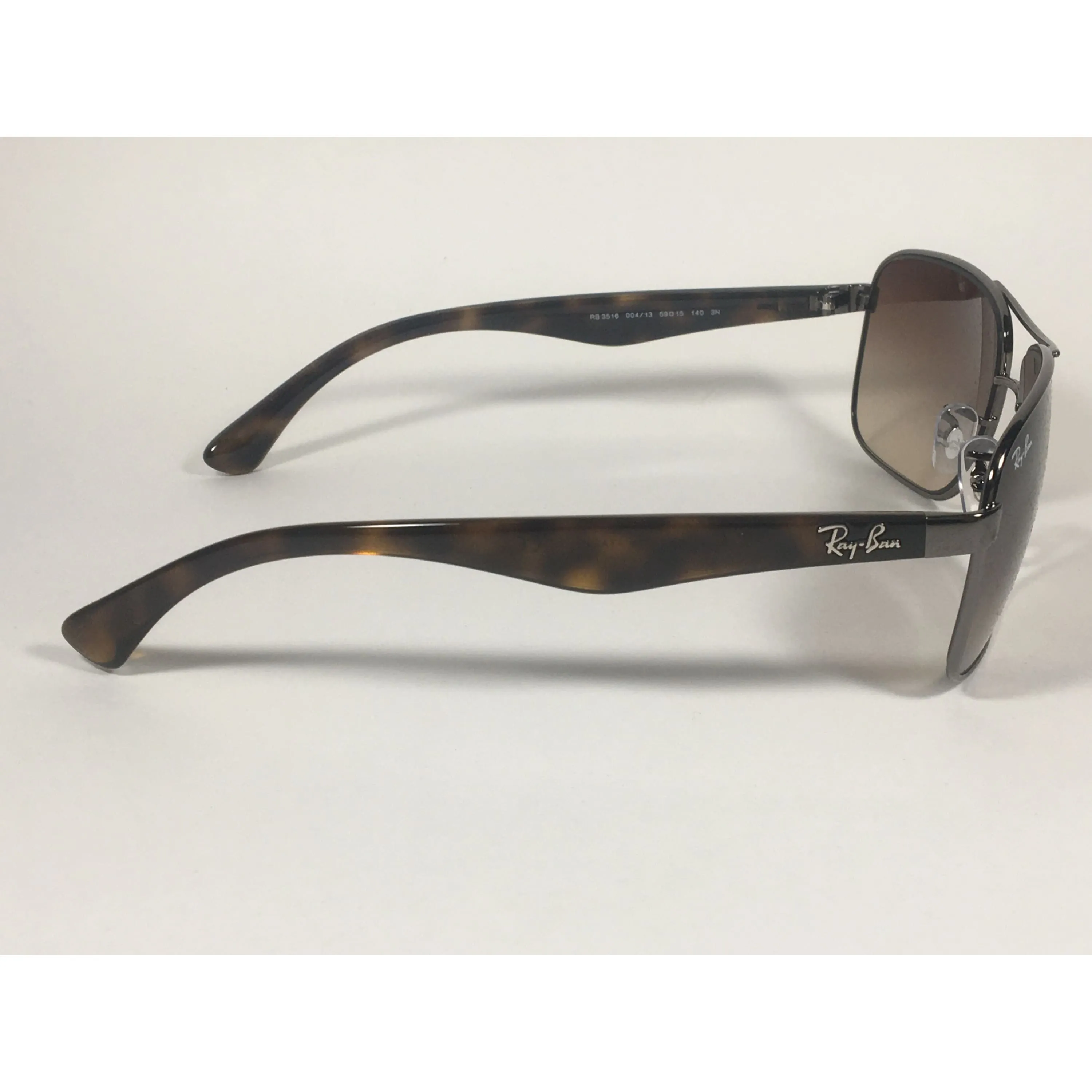 Ray-Ban Navigator Sunglasses Gunmetal Brown Gradient Rectangle Lens RB3516 004/13
