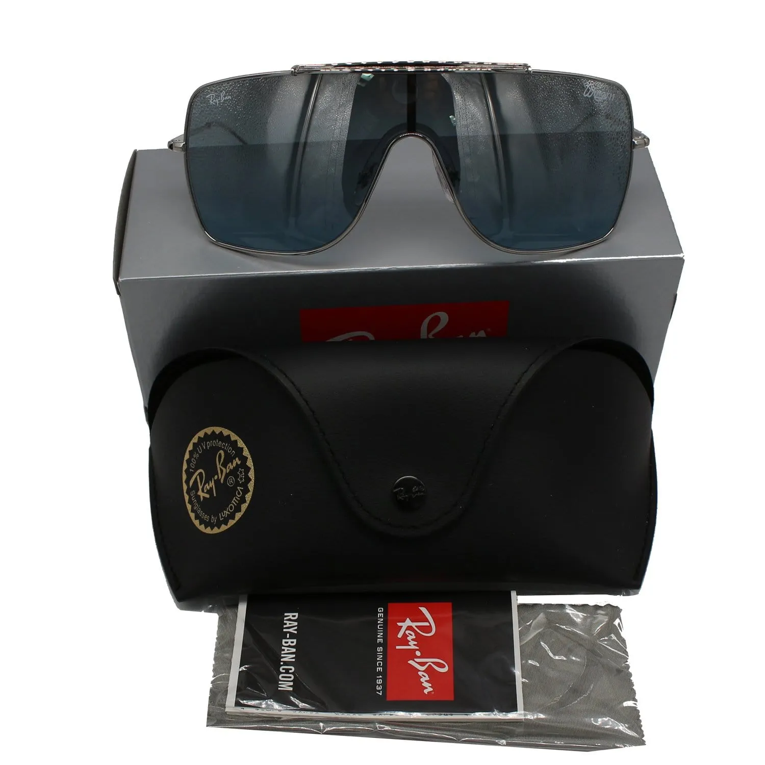 RAY-BAN RB3697 003/Y0 Wings II Sunglasses Light Blue/Silver Mirror Gradient Lens