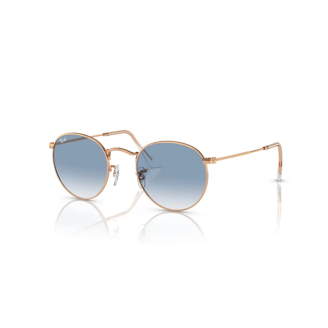 Ray Ban Round Metal - Rose Gold, Clear and Blue Gradient