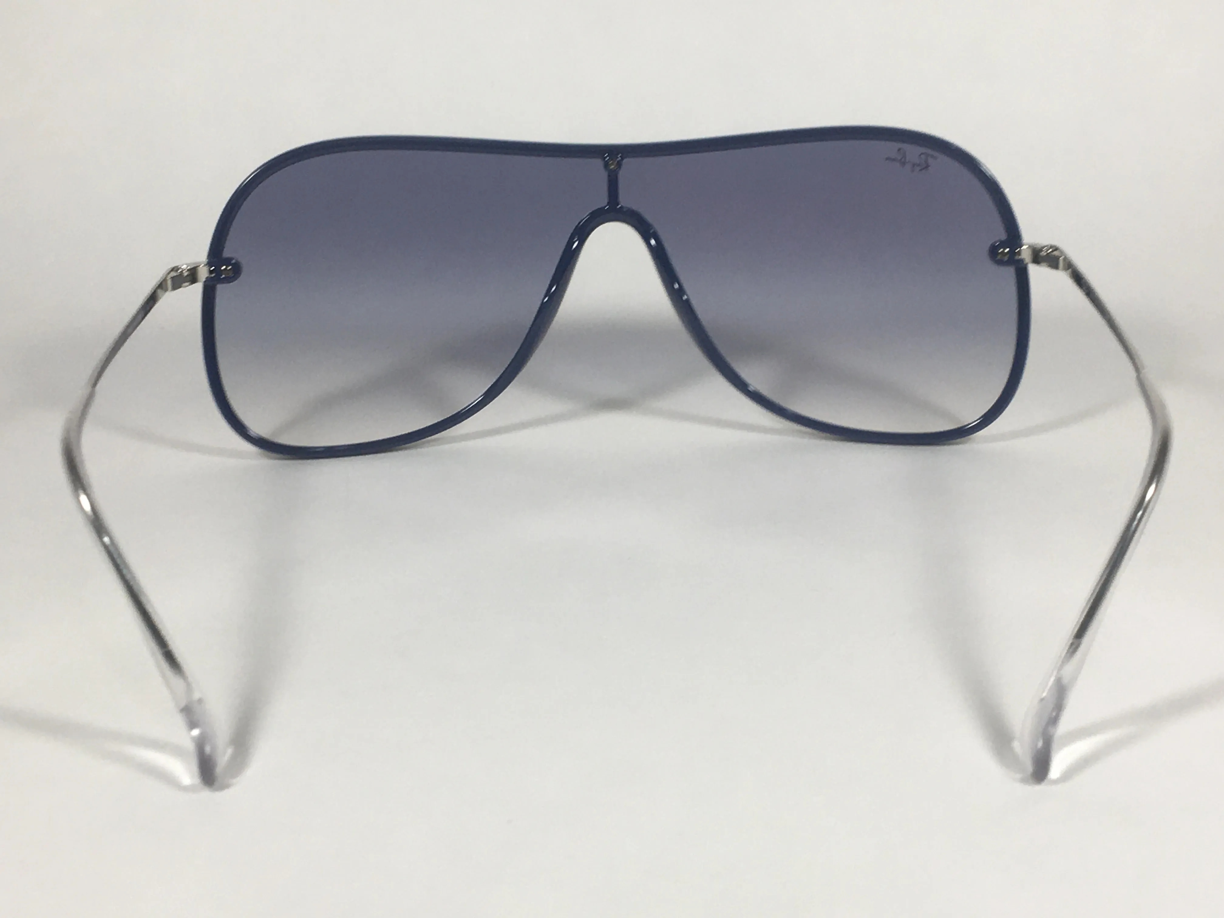 Ray-Ban Shield Sunglasses Silver Blue Frame Blue Gradient Lens RB4311N 6374/X0
