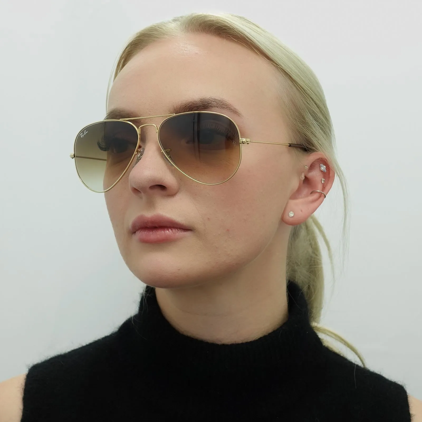 Ray-Ban Sunglasses Aviator RB3025 001/51 Gold Brown Gradient 62mm Large