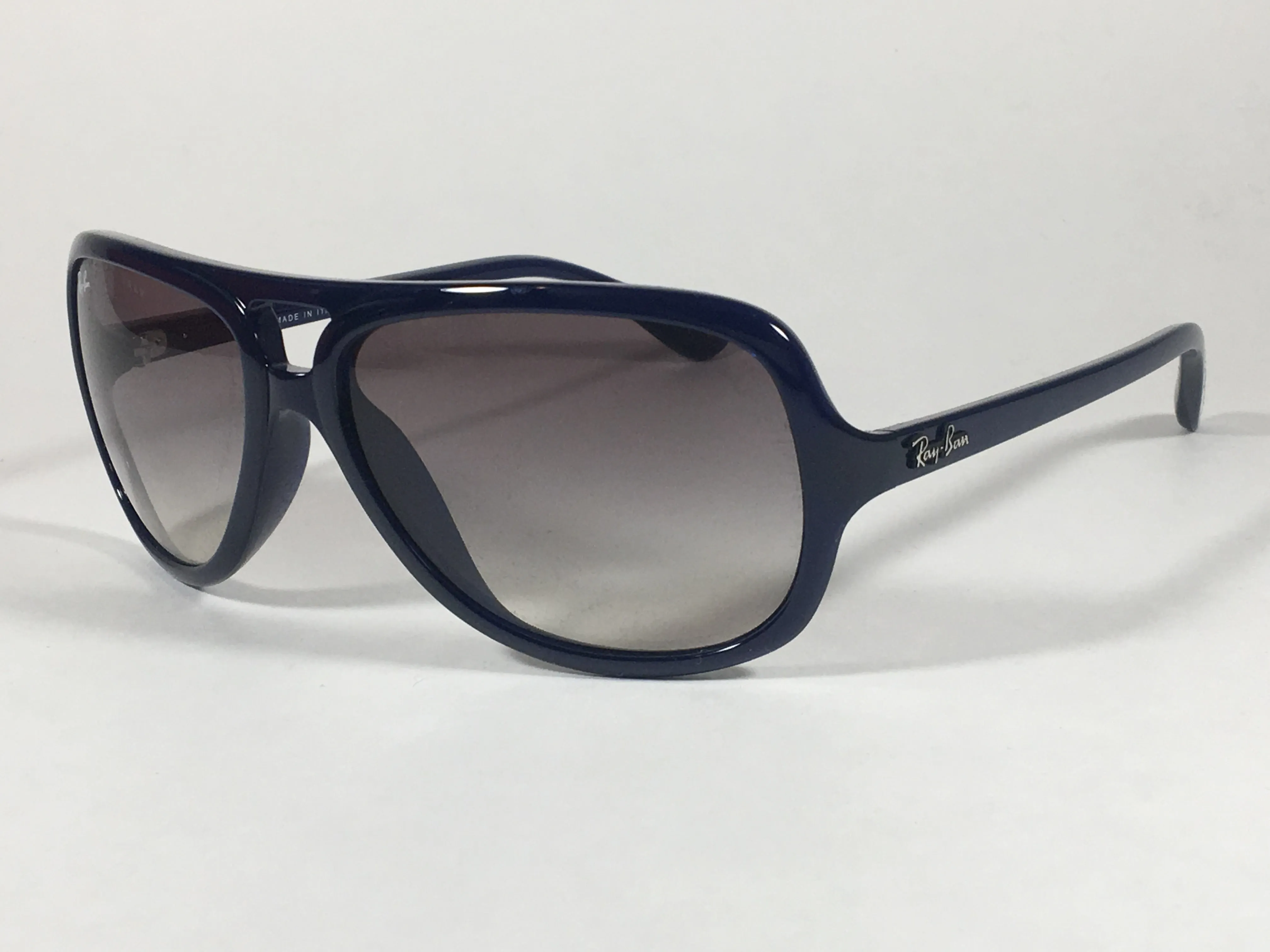 Ray-Ban Turbo Aviator Sunglasses Navy Blue Nylon Frame Gray Gradient Lens RB4162 629/32
