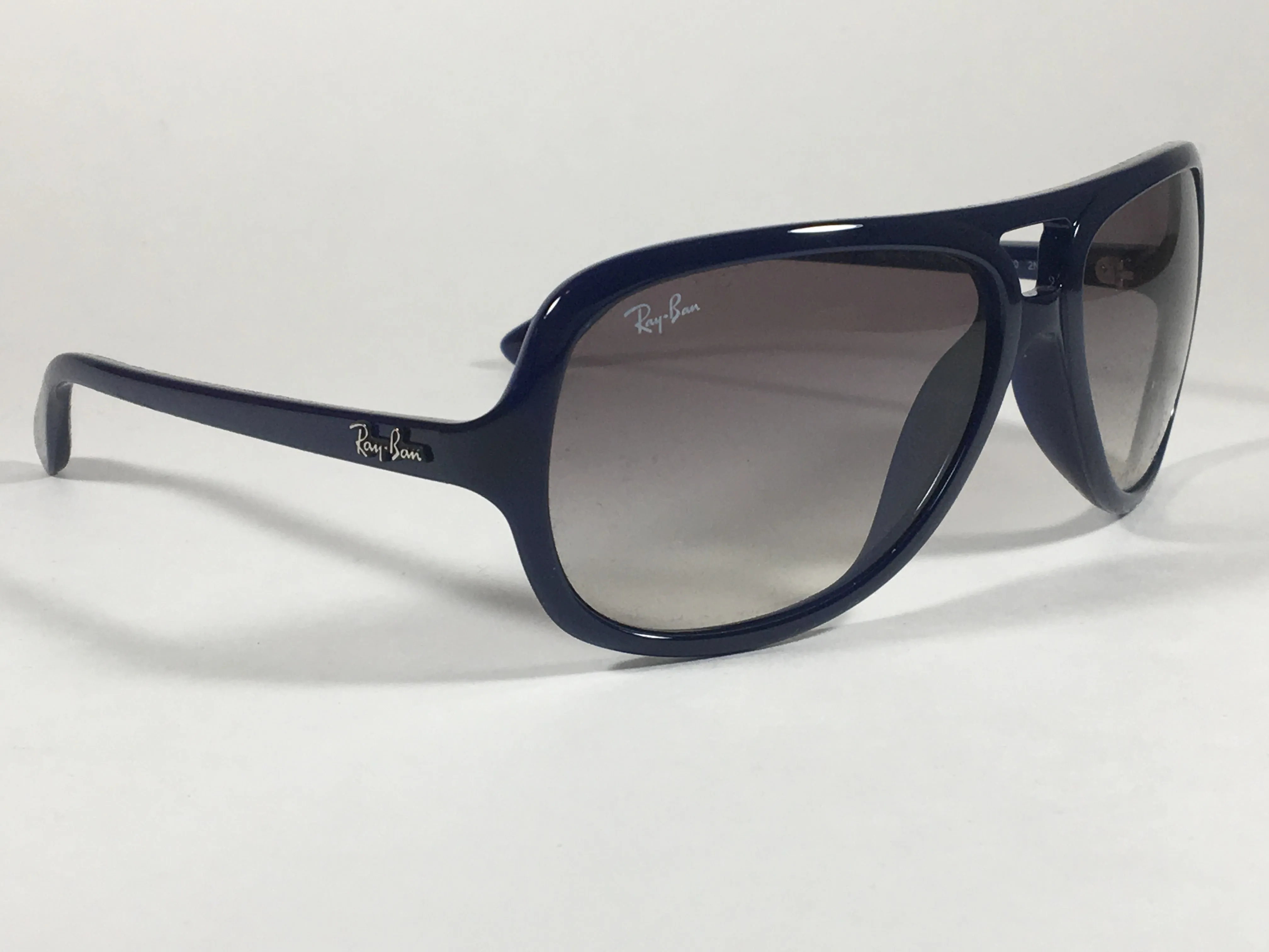 Ray-Ban Turbo Aviator Sunglasses Navy Blue Nylon Frame Gray Gradient Lens RB4162 629/32