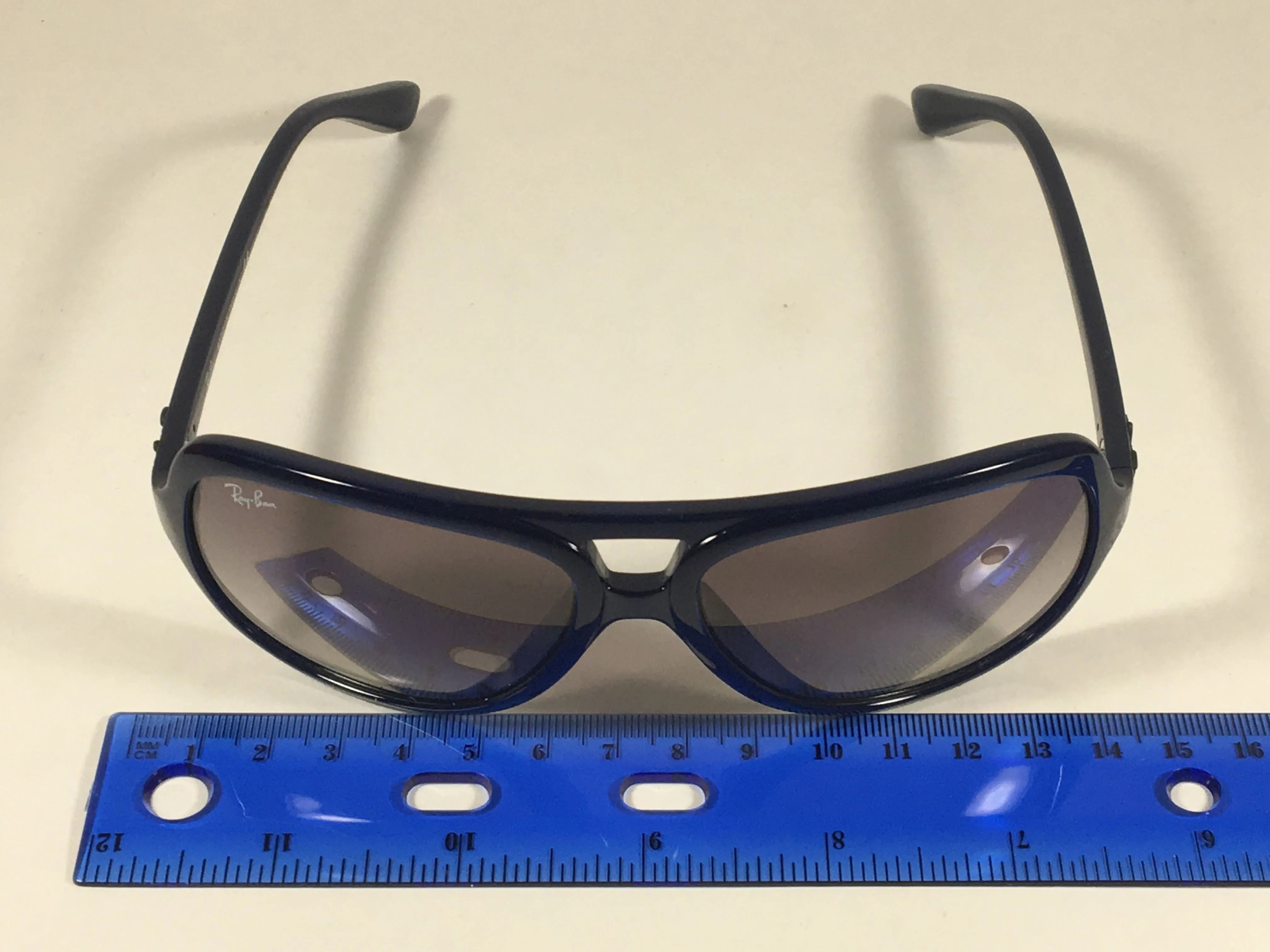 Ray-Ban Turbo Aviator Sunglasses Navy Blue Nylon Frame Gray Gradient Lens RB4162 629/32