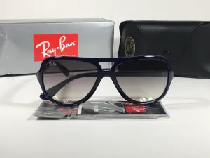 Ray-Ban Turbo Aviator Sunglasses Navy Blue Nylon Frame Gray Gradient Lens RB4162 629/32