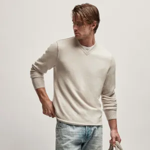 Recycled Cashmere V Sweater - Pearl
