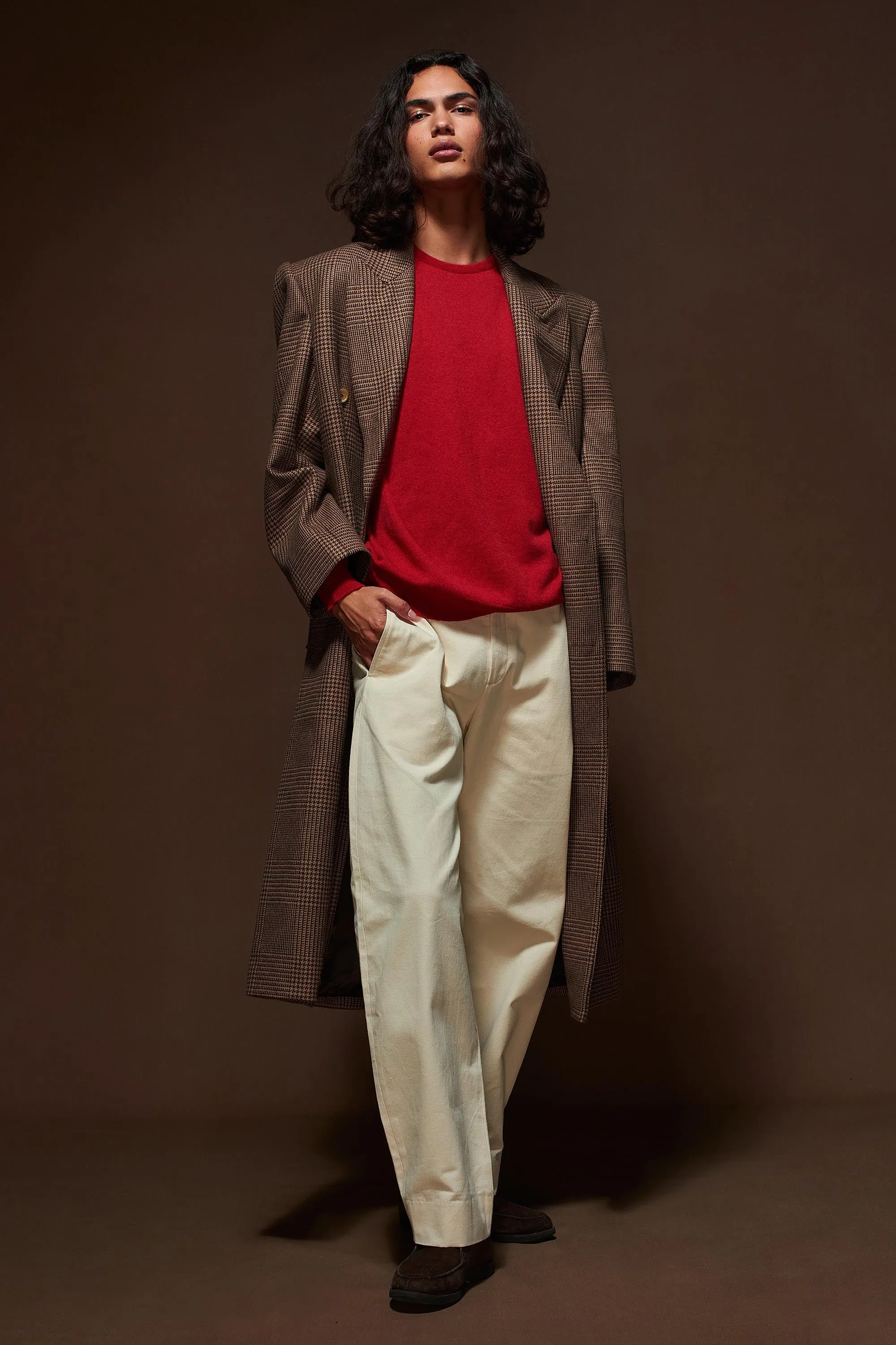 Red 100% Cashmere Crewneck Sweater