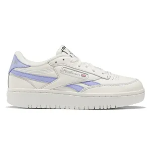Reebok Women's Club C Double Revenge Sneaker, Chalk/Pink Glow/Silver Metallic, 5