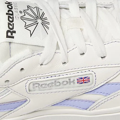 Reebok Women's Club C Double Revenge Sneaker, Chalk/Pink Glow/Silver Metallic, 5