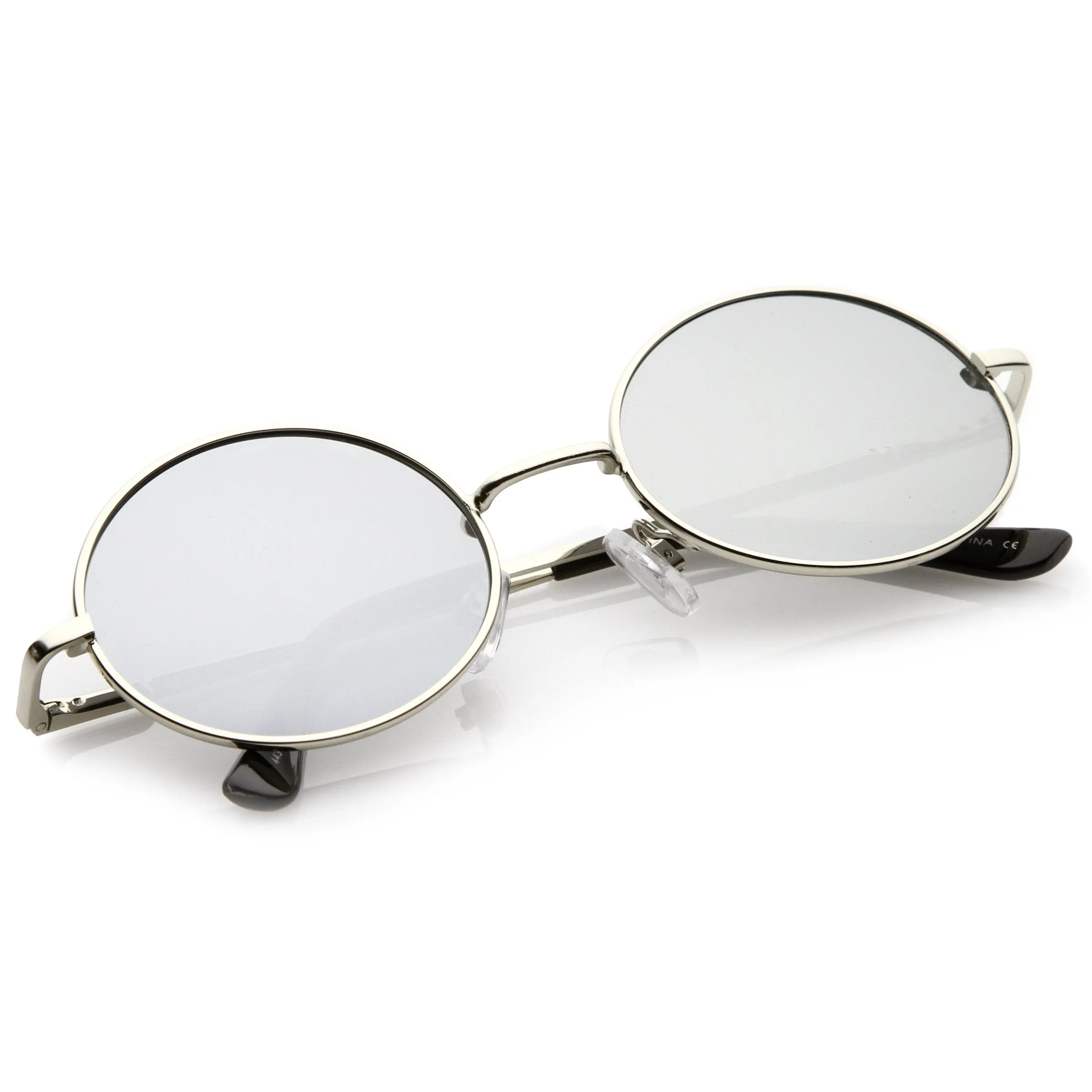 Retro 1990's Fashion Oval Mirrored Flat Lens Sunglasses C137
