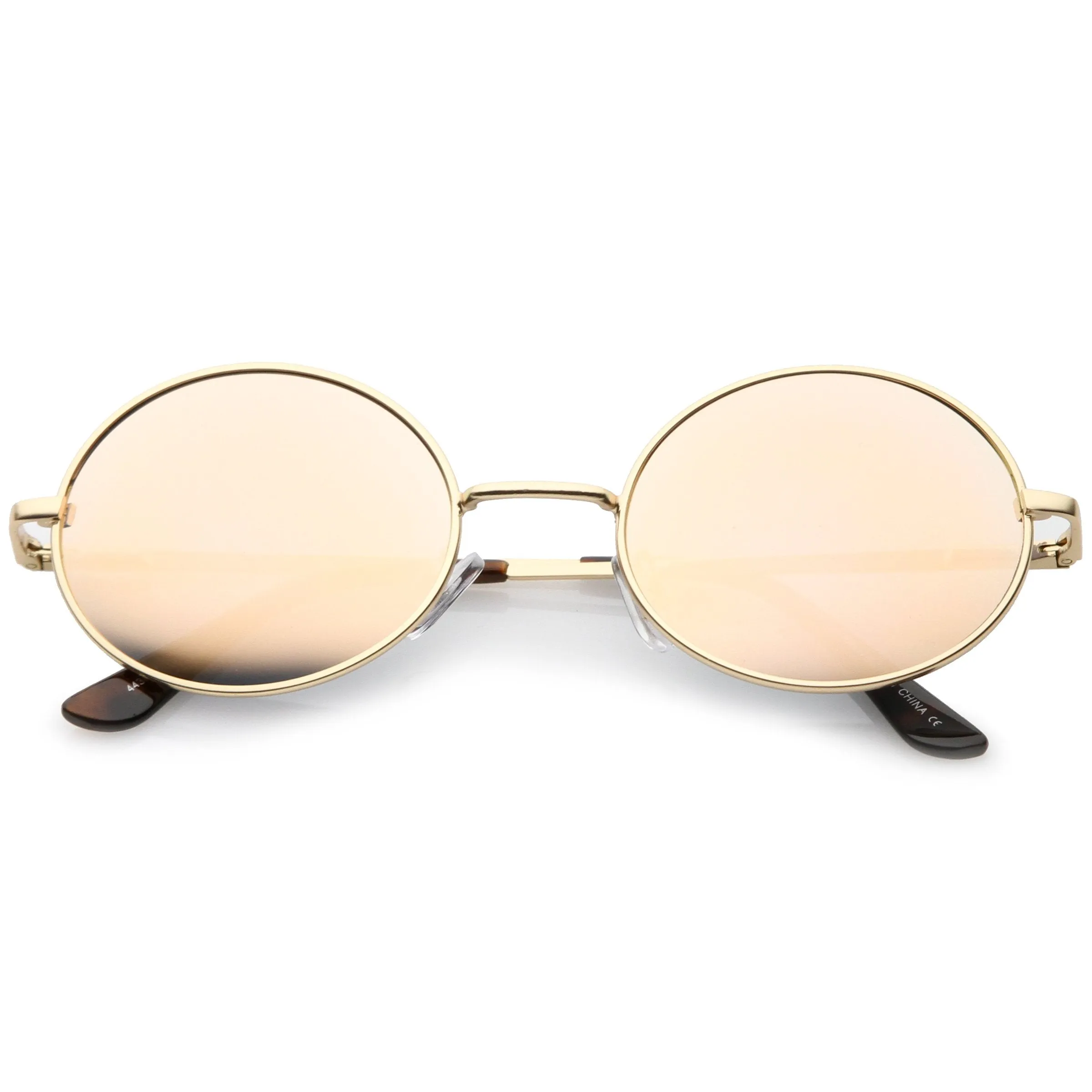 Retro 1990's Fashion Oval Mirrored Flat Lens Sunglasses C137