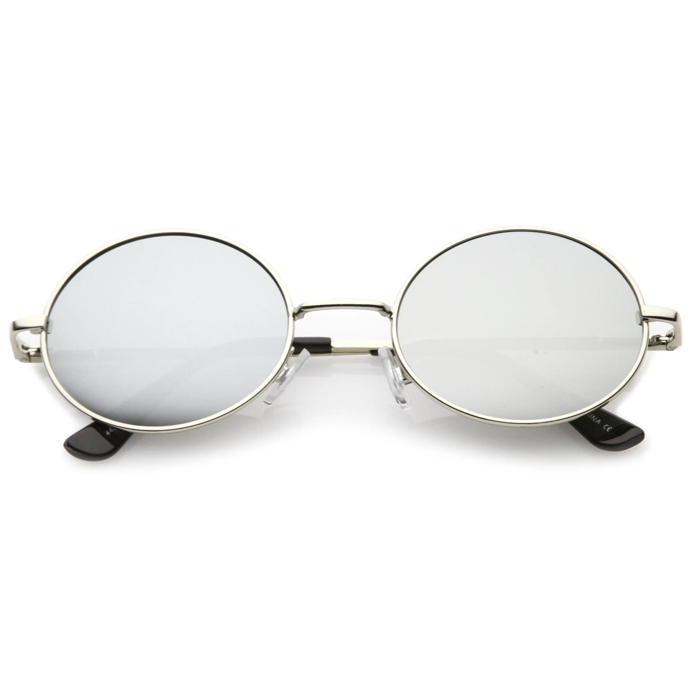 Retro 1990's Fashion Oval Mirrored Flat Lens Sunglasses C137