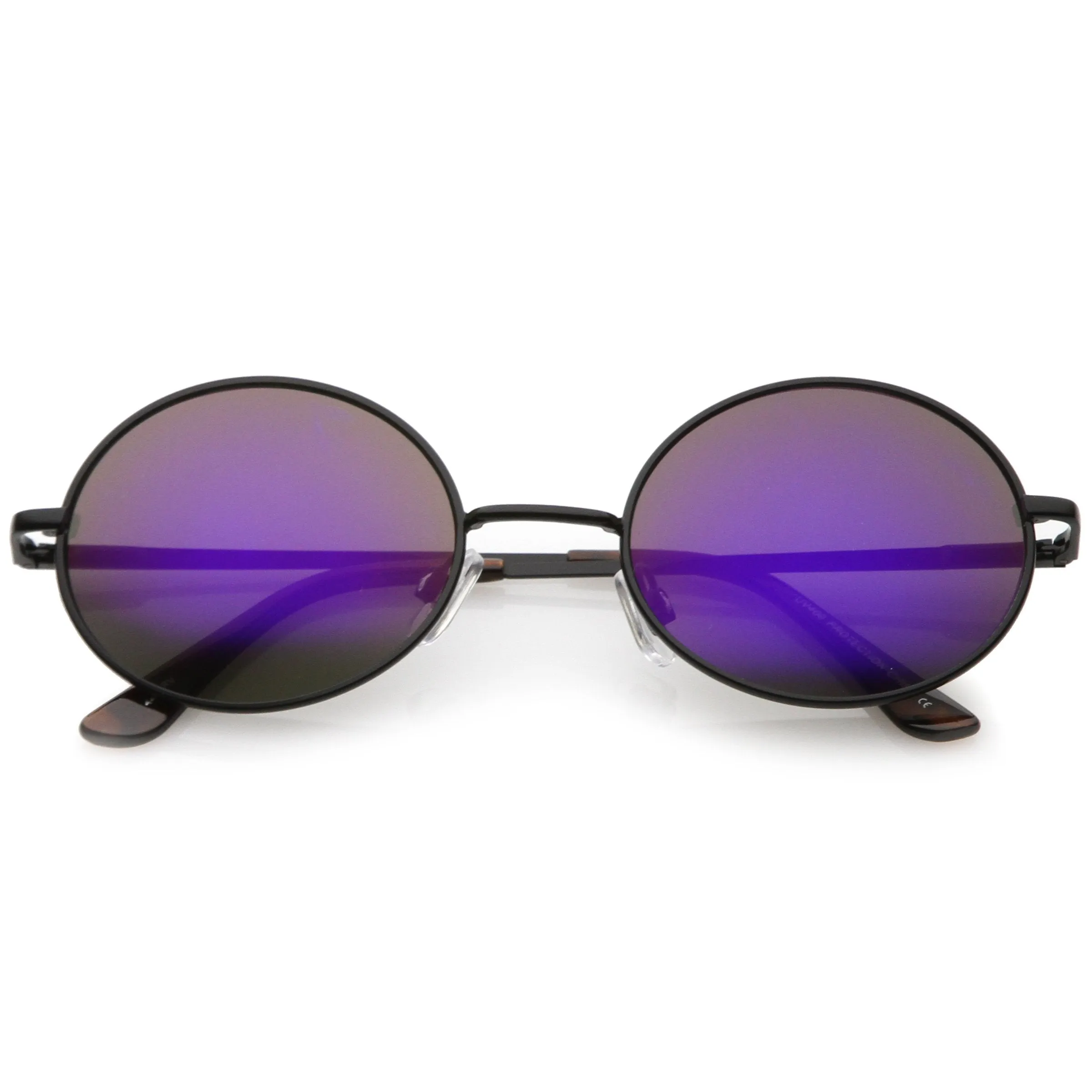 Retro 1990's Fashion Oval Mirrored Flat Lens Sunglasses C137