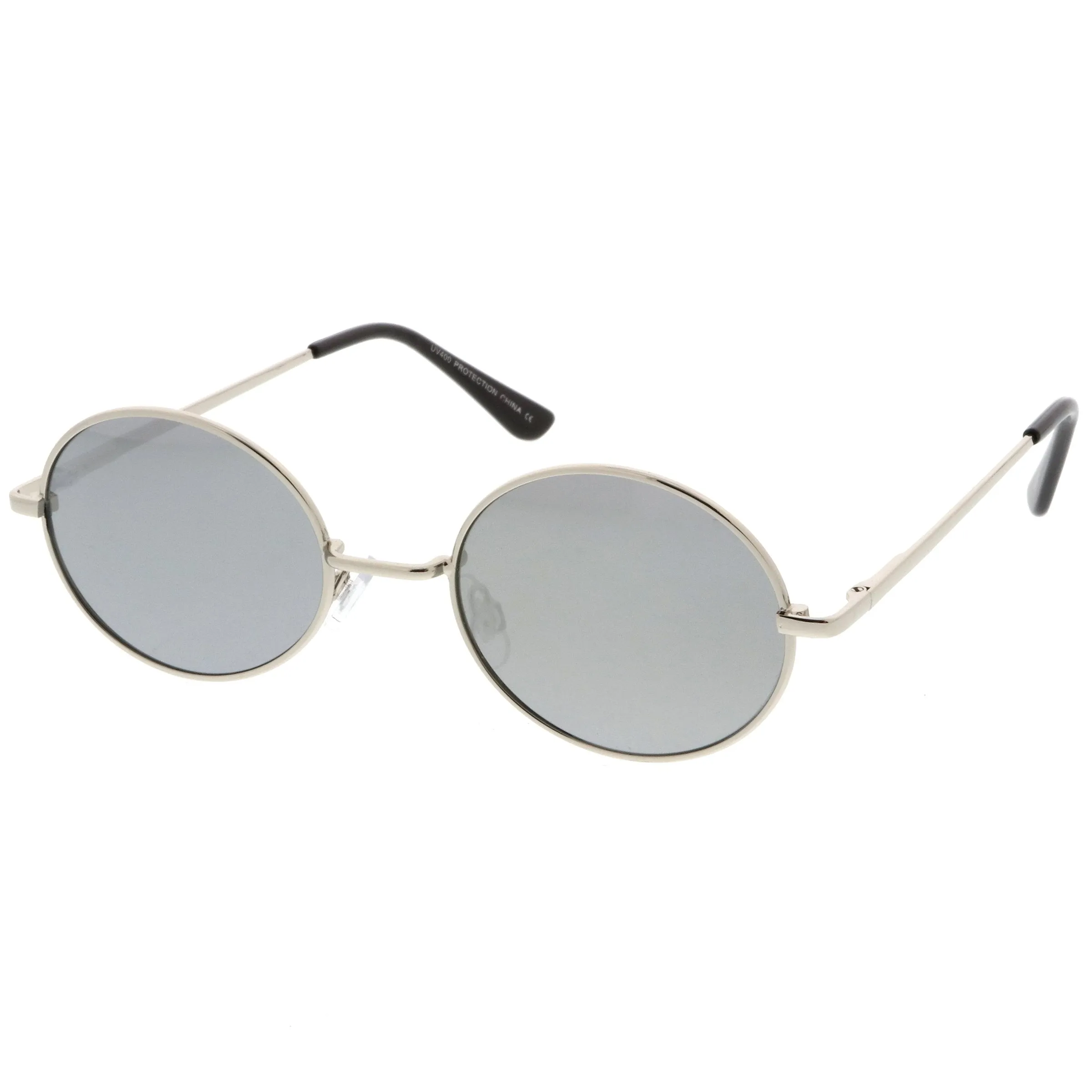 Retro 1990's Fashion Oval Mirrored Flat Lens Sunglasses C137