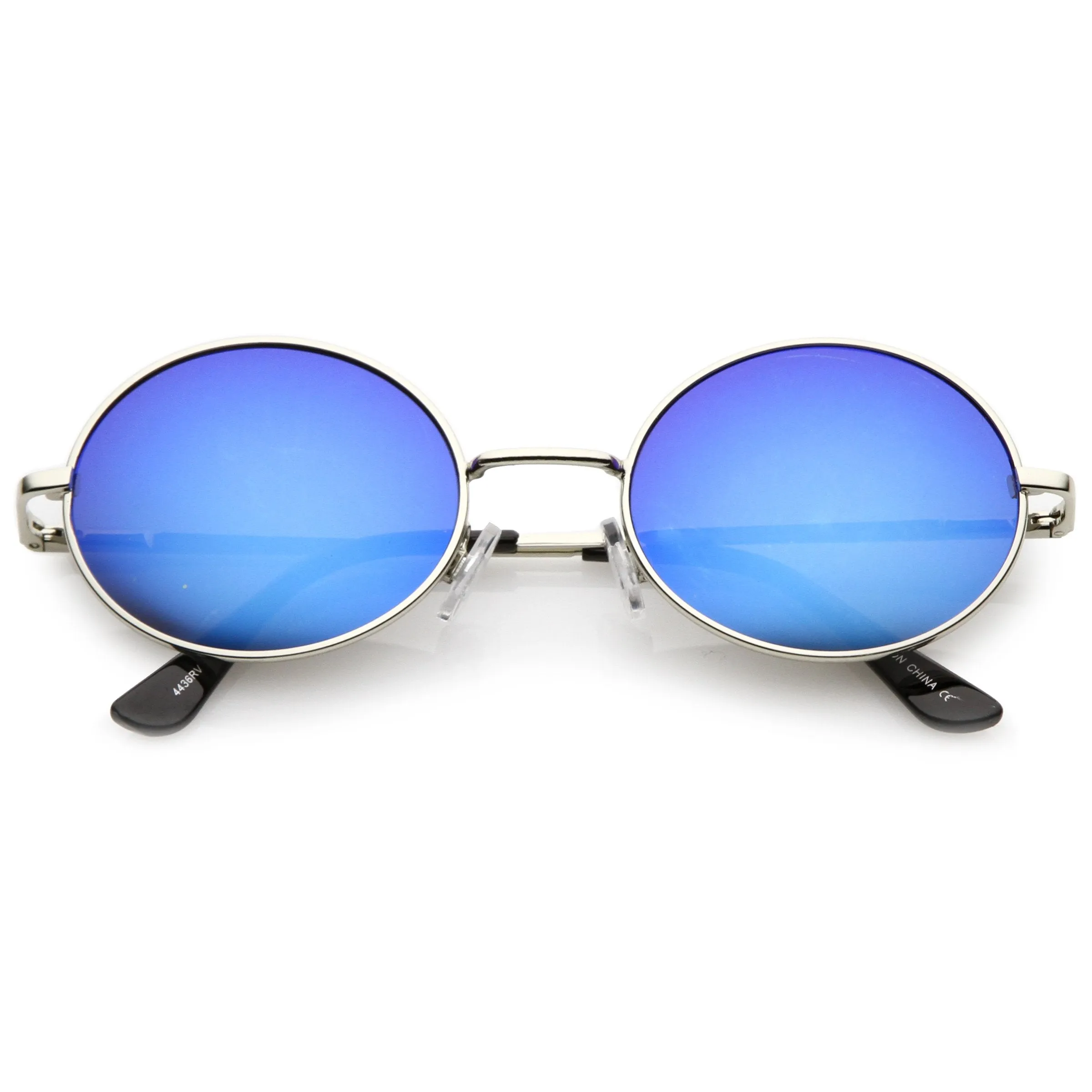 Retro 1990's Fashion Oval Mirrored Flat Lens Sunglasses C137