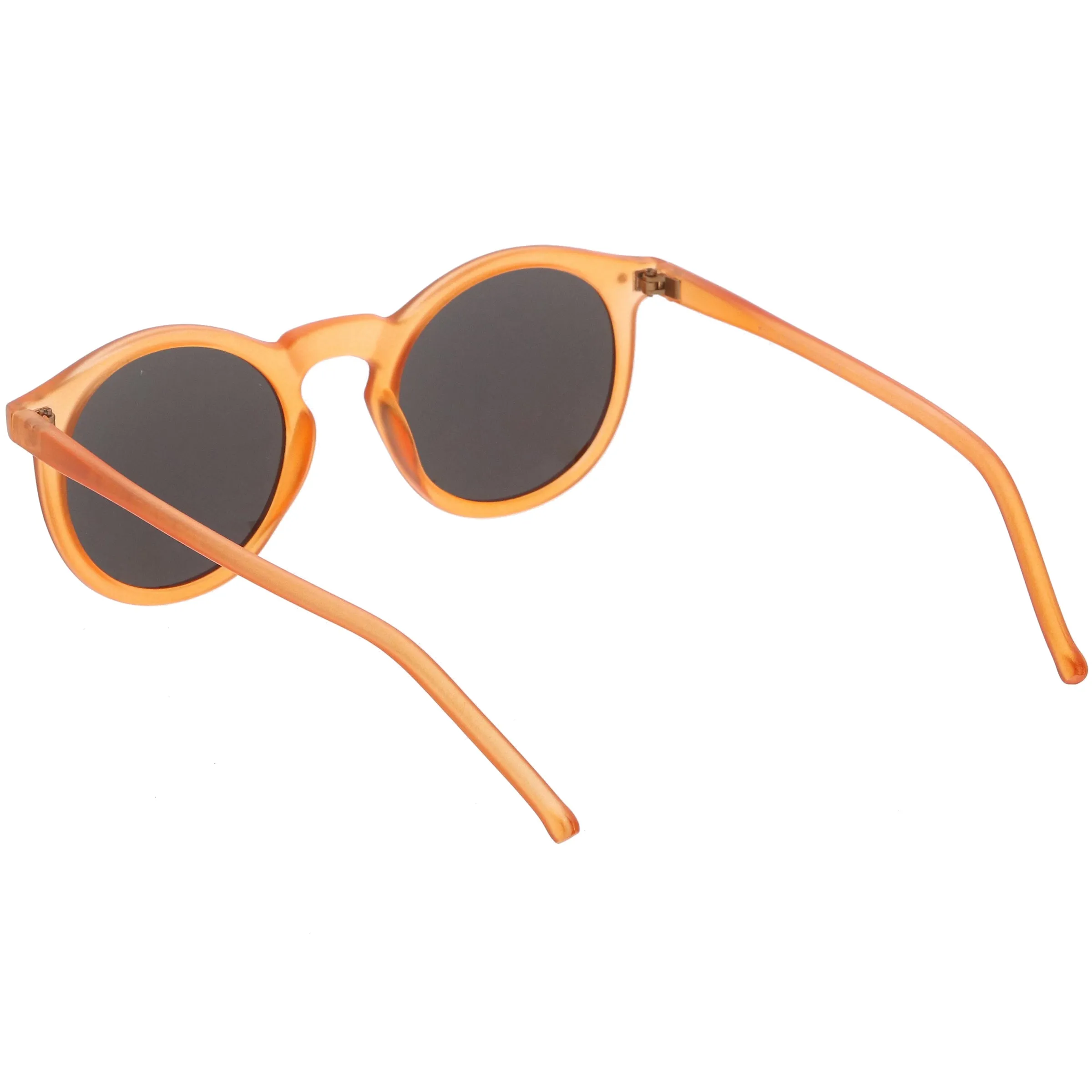 Retro Round Horned Rim Flash Mirrored Lens Sunglasses C703