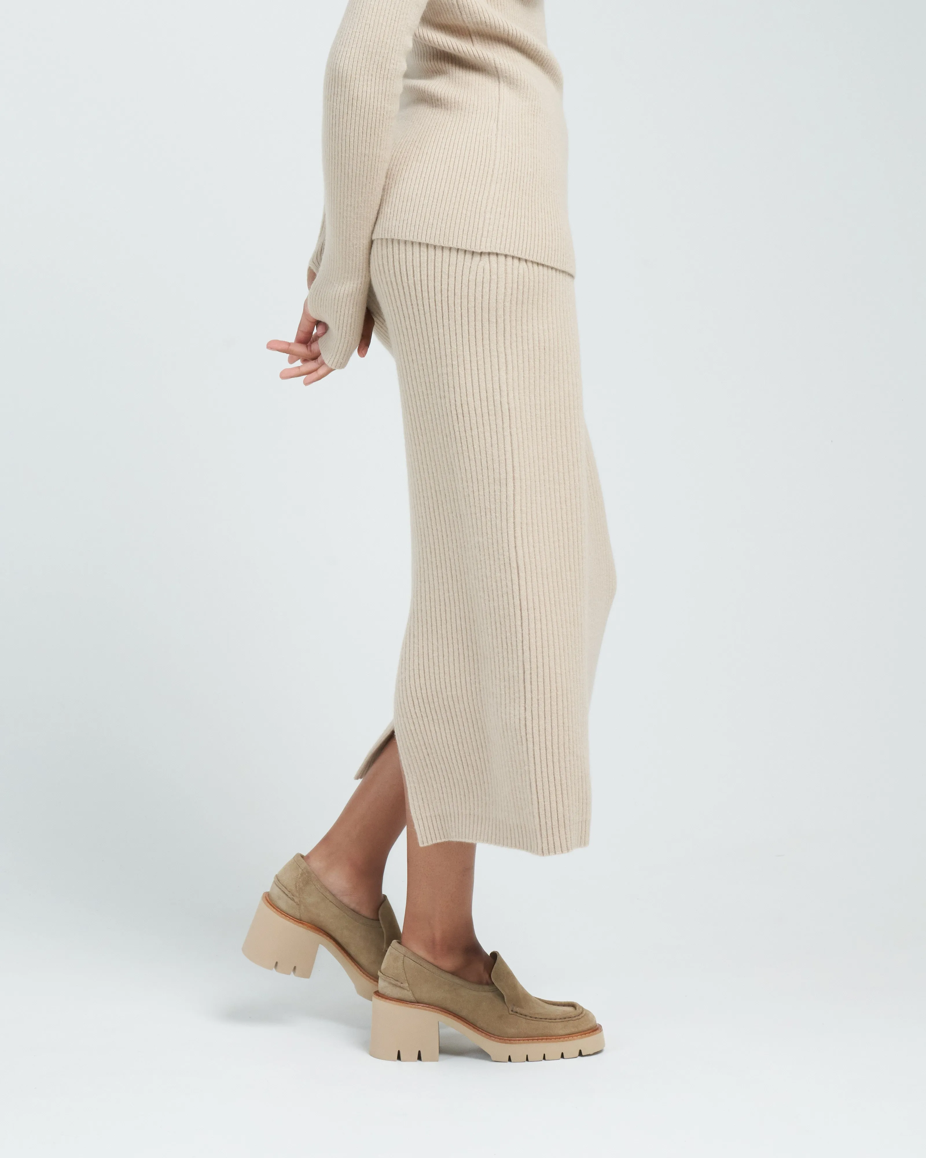 rib tube skirt - antique