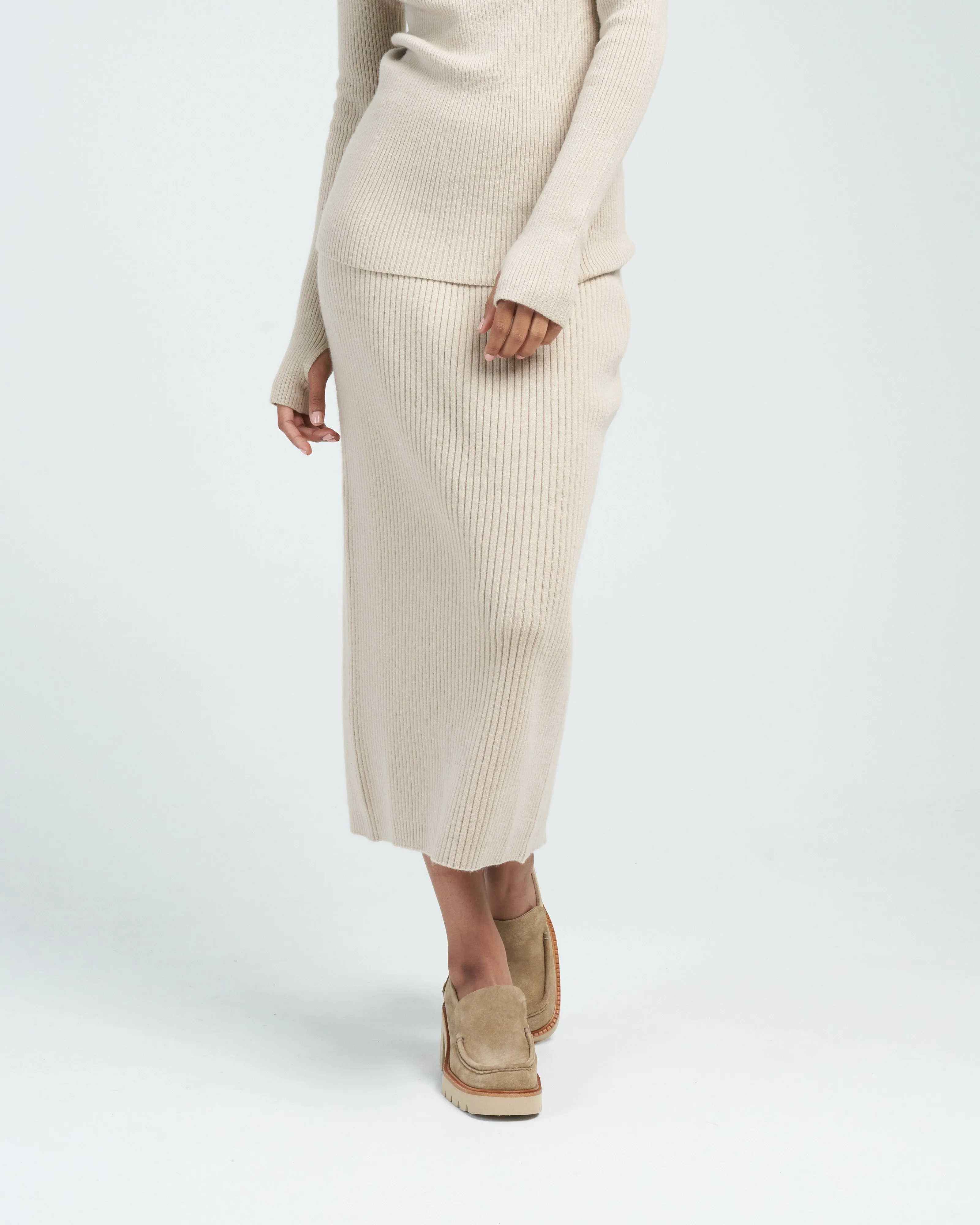 rib tube skirt - antique